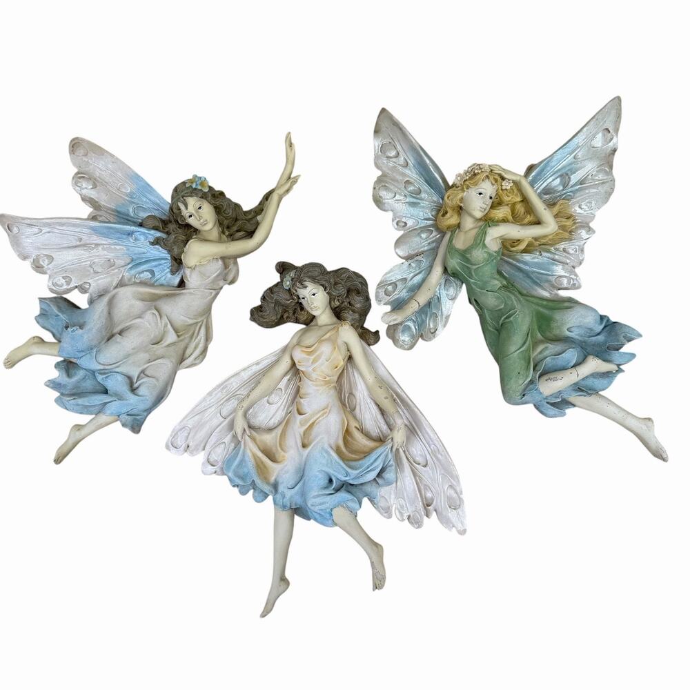 Y2K Vintage Romantic Fairies Hanging Resin Wall Art Fairy Decor Set Of 3